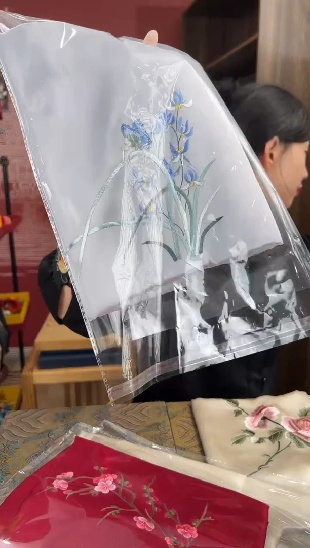 【闪购商品】刺绣苏绣100桑蚕丝丝巾