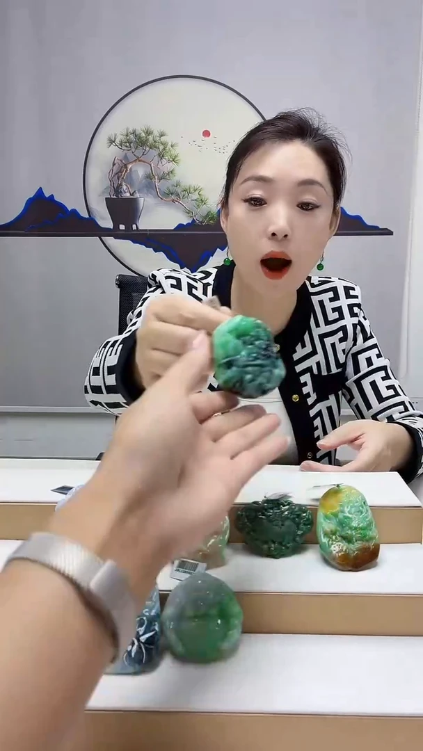 未镶嵌定制翡翠海****ʸ5160MM-毛货挂件