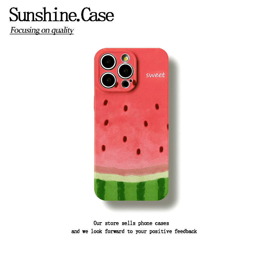 带籽西瓜菲林软壳适用苹果oppo华为vivo小米手机壳创意个性