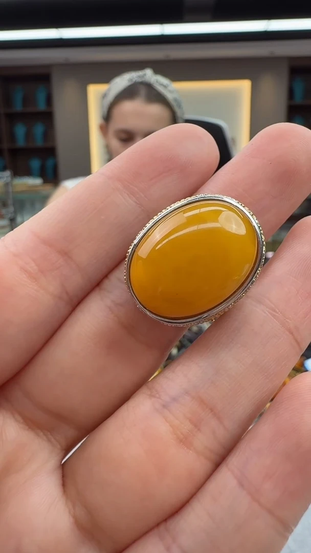 未镶嵌琥珀戒指177秒拍号假一罚十