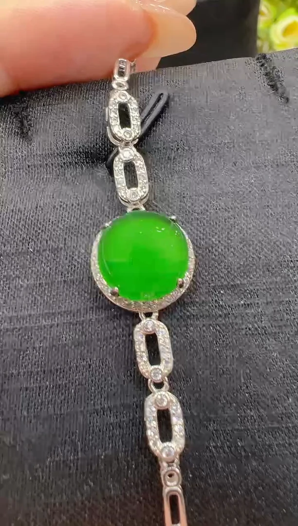 银S925镶嵌手链翡翠多样性团购发一件