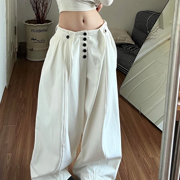 美式辣妹宽松慵懒松弛感阔腿裤子女复古小众百搭休闲时尚拖地长裤