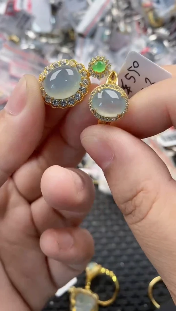 银S925镶嵌戒指翡翠333   7