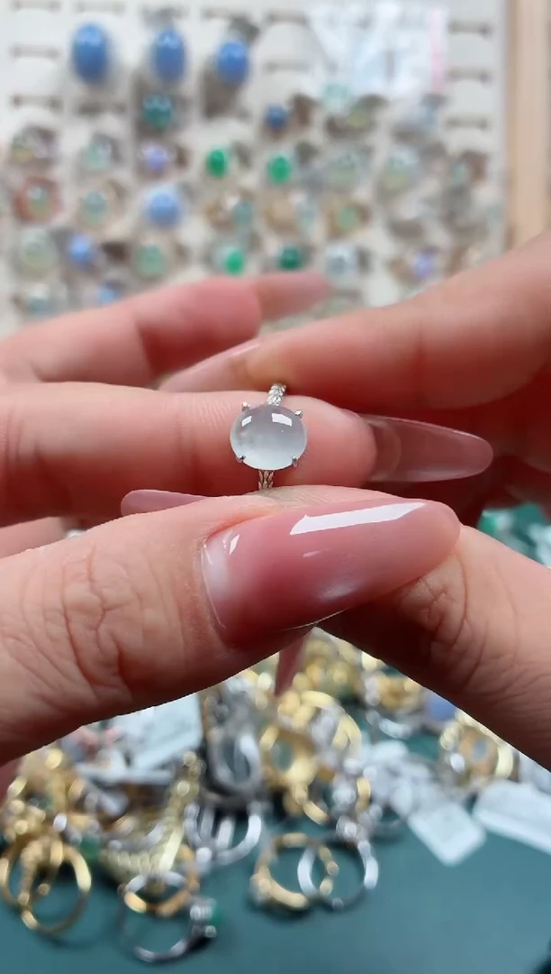 银S925镶嵌戒指翡翠.