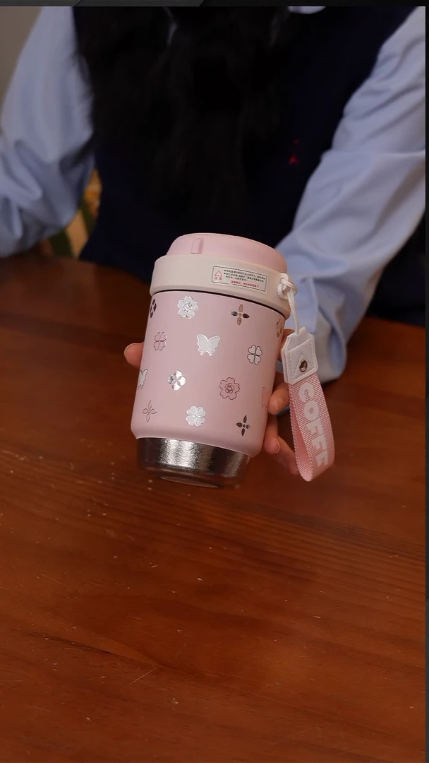 陶117-幸运蝴蝶纯钛保温杯500ml