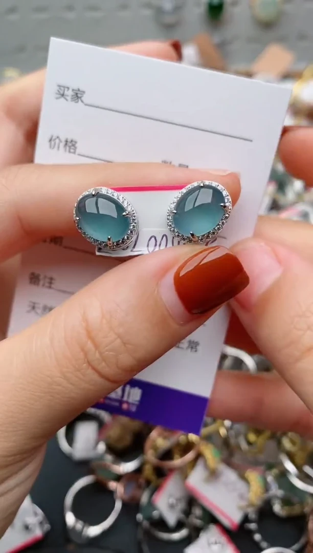 银S925镶嵌戒指翡翠.6549