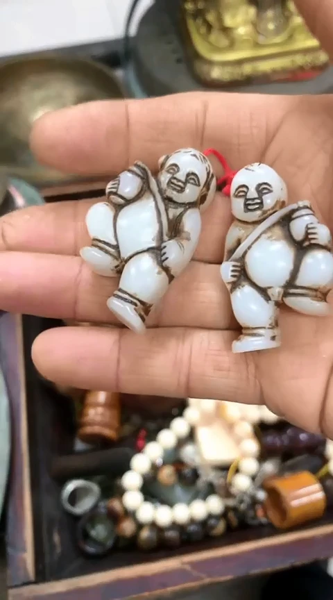 【闪购商品】一物一拍编号白善财童子一对