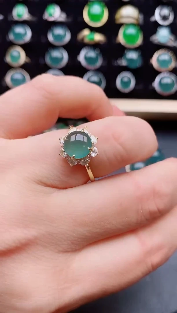 【闪购商品】翡翠戒指银S925镶嵌12121