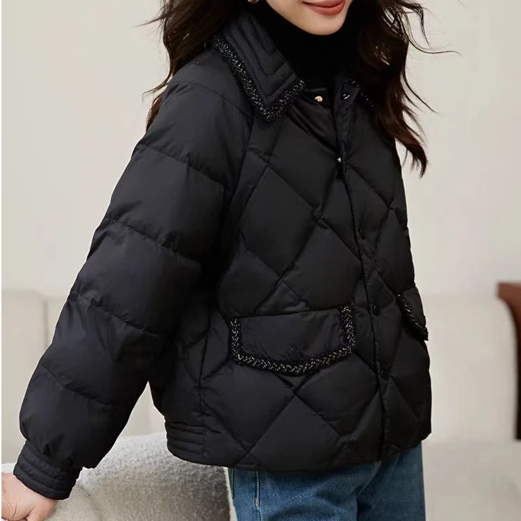 堇兰2024新款立领保暖羽绒服女冬季保暖外套h187佳佳