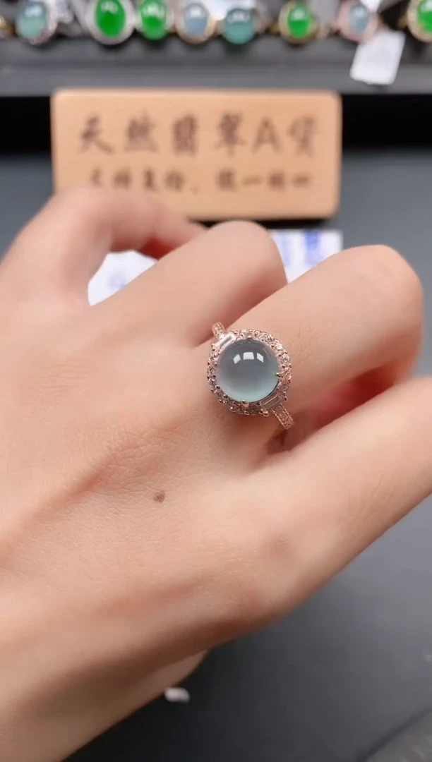 银S925镶嵌戒指翡翠111