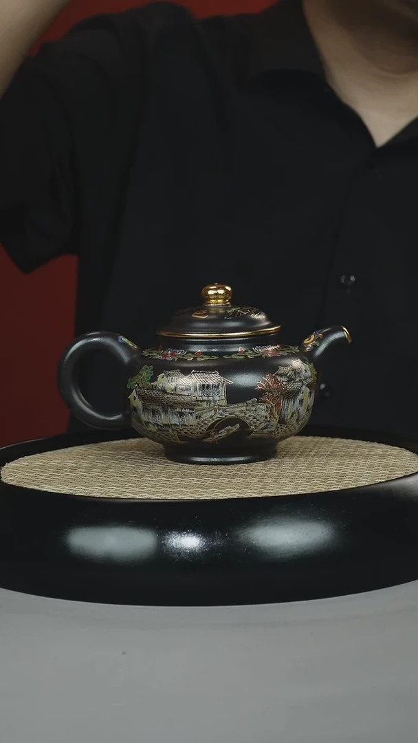 茶壶紫砂石黄 掇只 古南街 珐琅彩