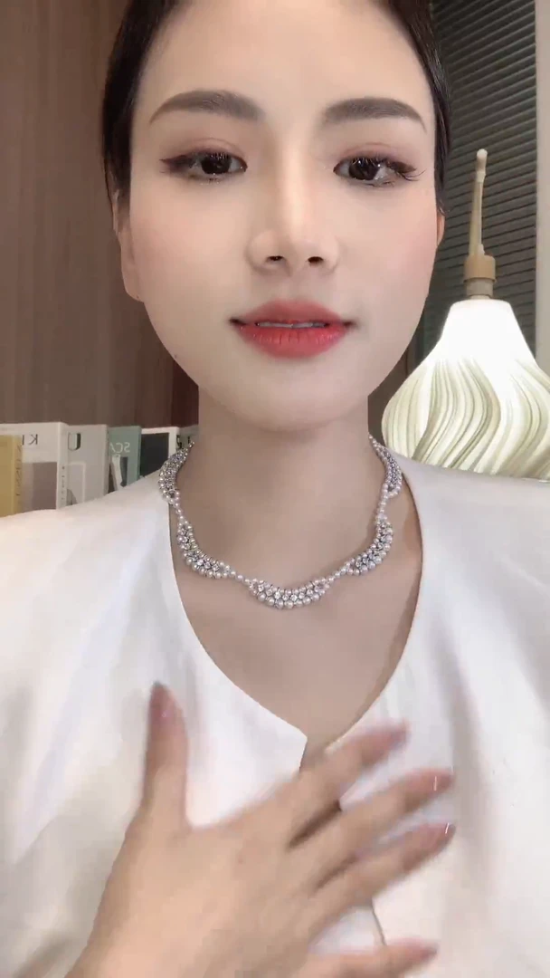 银S925镶嵌淡水珍珠项链D5 多样性发一件