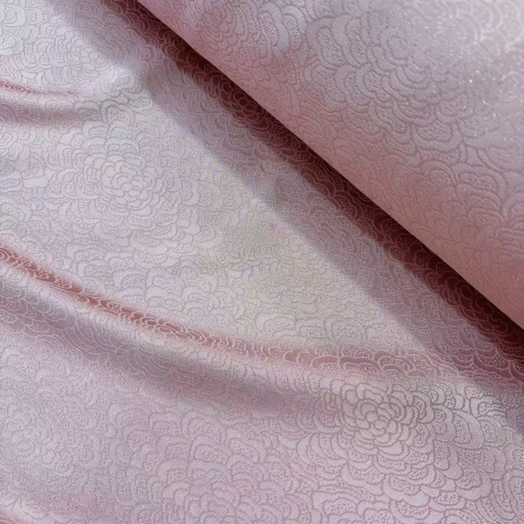 （喜物暖樱芍药24-8号 ）正绢金通/银通桑蚕丝高品质丝绸面料