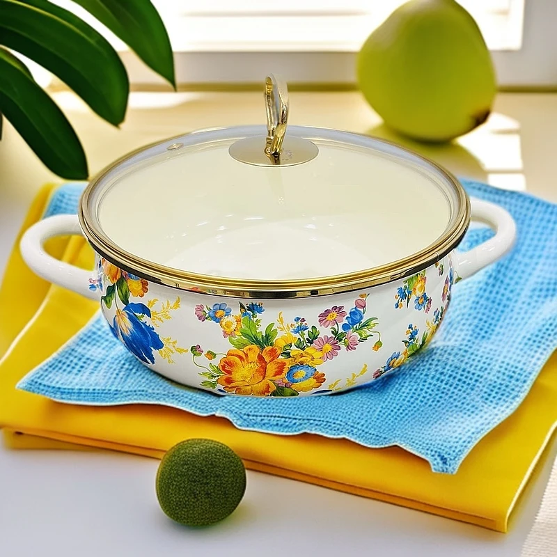 新疆包邮【22cm黄木梨花拉面盆】带盖子带手把圆形家用高档多功能