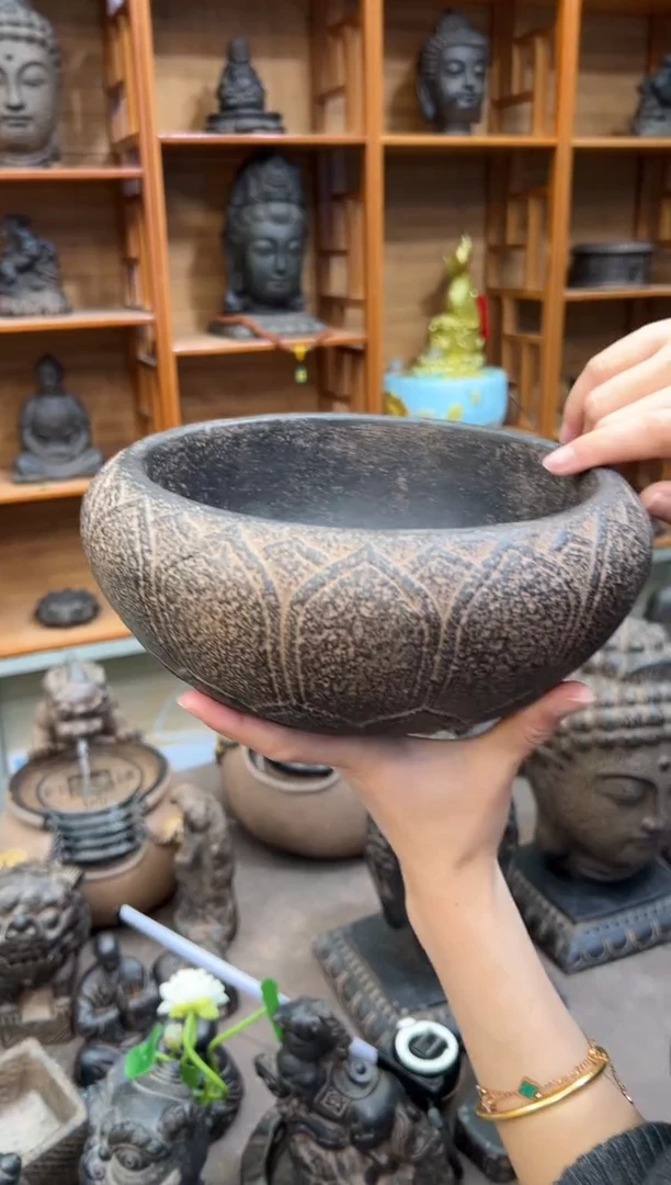 陶土【火山泥】莲花钵