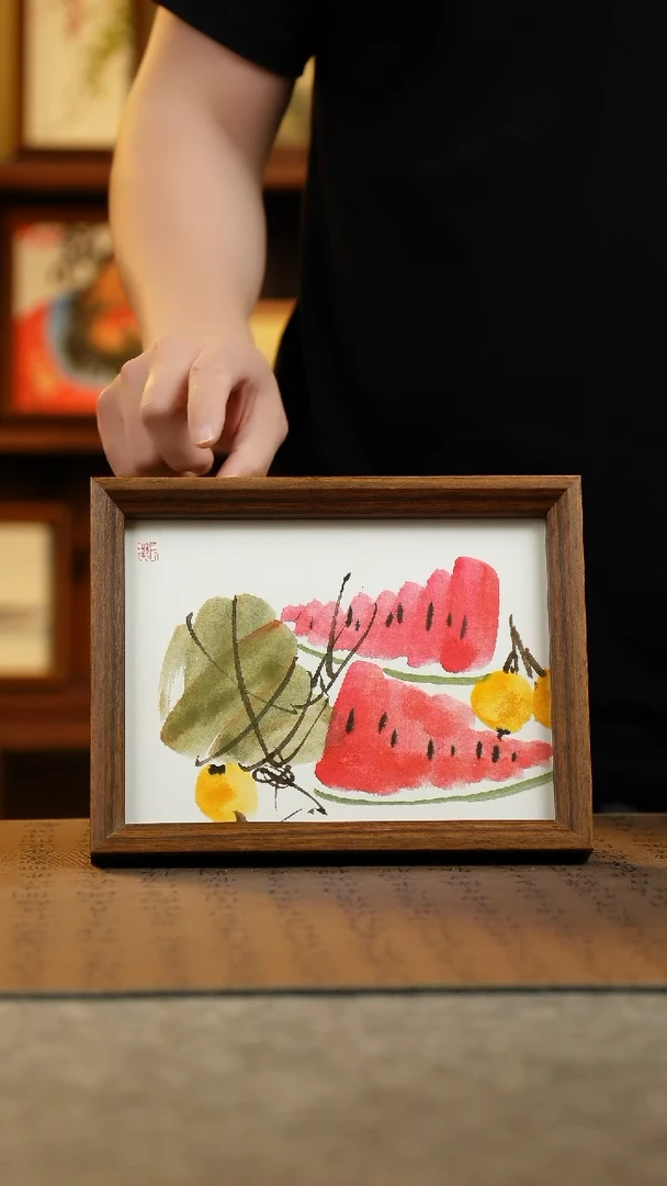 国画17*23纯手绘国风国画摆台