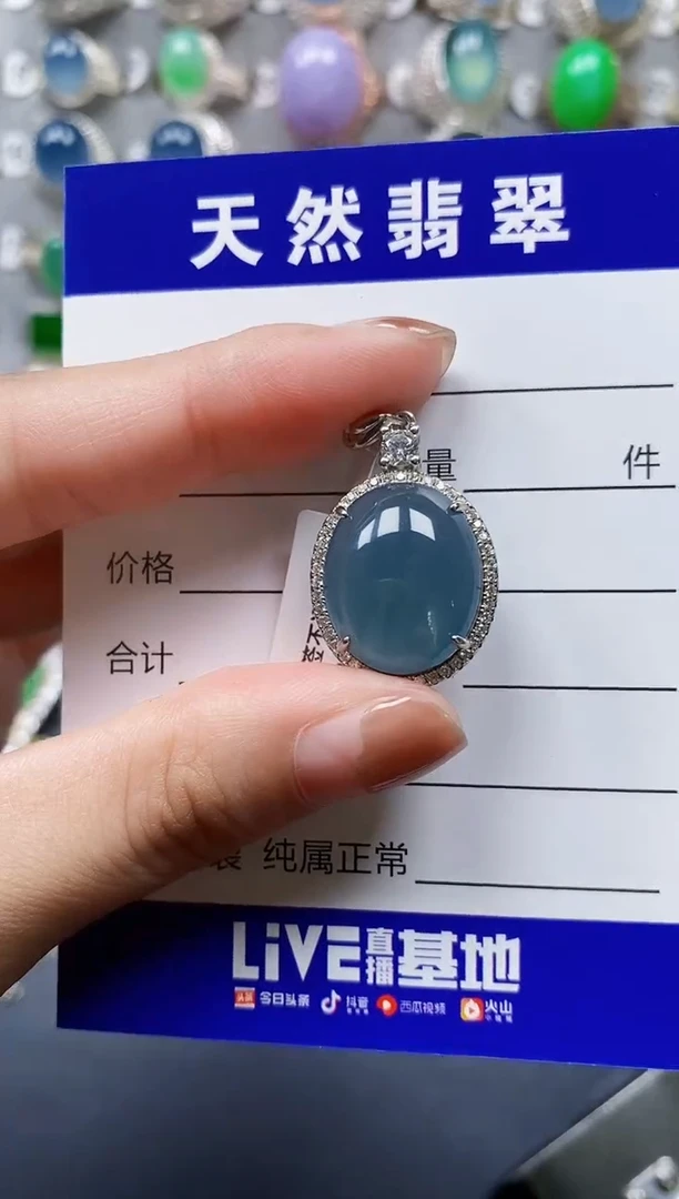翡翠银S925镶嵌颈饰0114