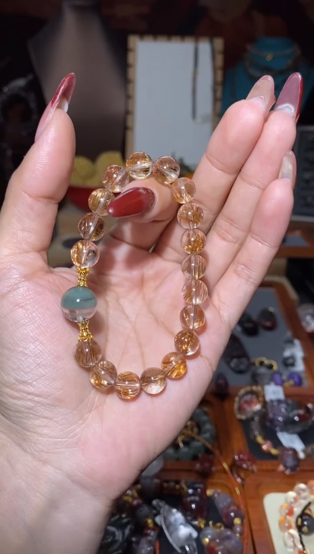 【闪购商品】水晶DIY搜查未镶嵌玫瑰钛晶翠幽灵