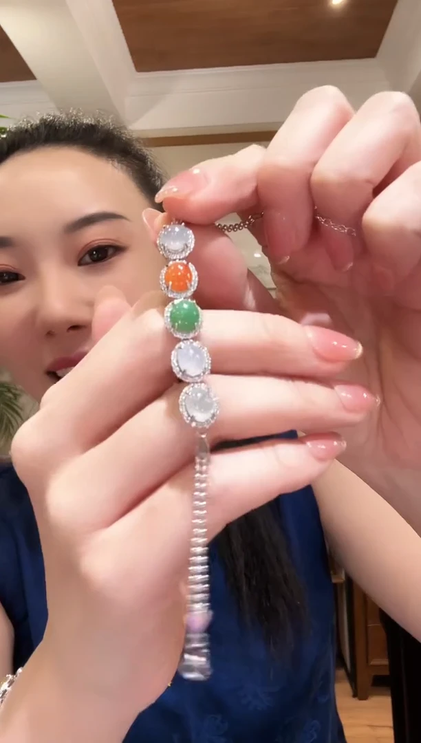 翡翠银S925镶嵌颈饰国风