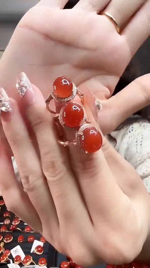 【闪购商品】南红玛瑙戒指银S925镶嵌/多样性发其一