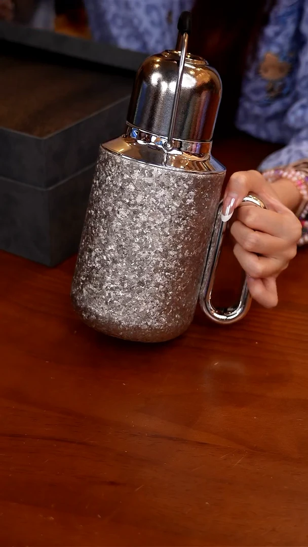 108-柚香谷 纯钛 保温杯壶-银色800ml