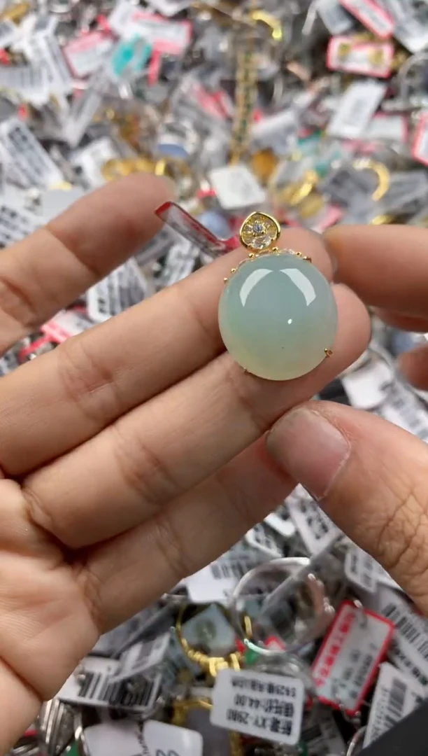 银S925镶嵌戒指翡翠12    5