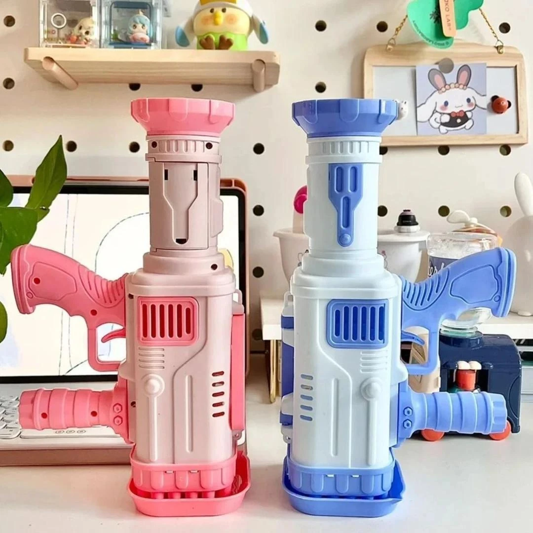 2025网红新款32孔火箭筒泡泡机儿童手持加特林吹烟花枪全自动吹泡