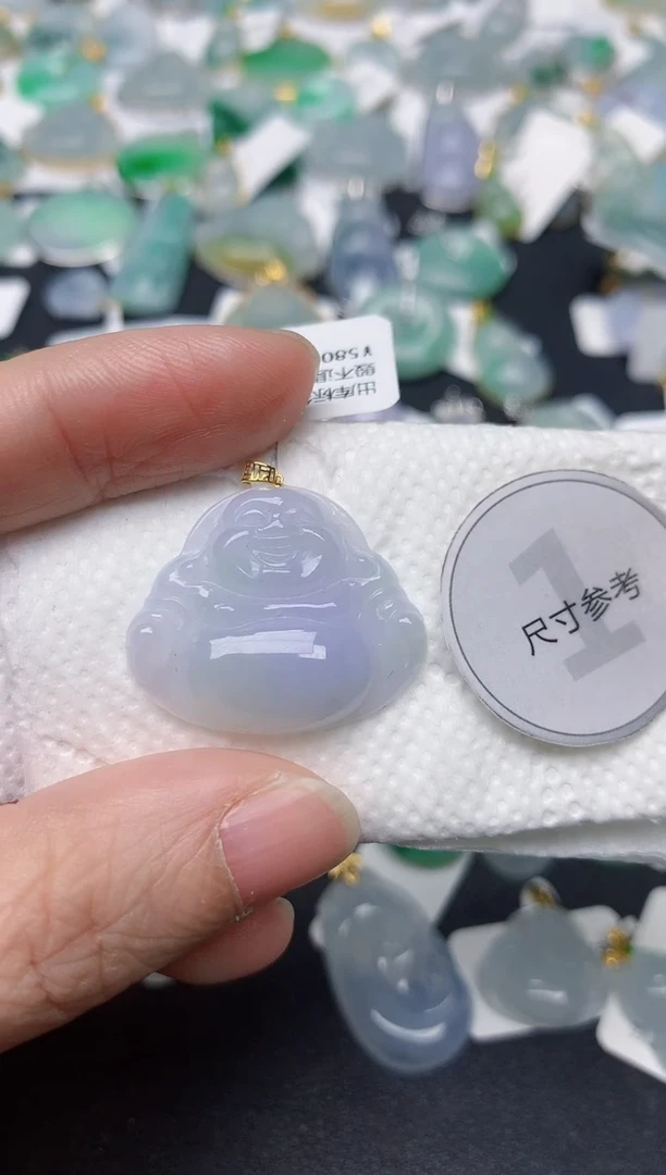 颈饰18K金镶嵌翡翠天然缅甸A货翡翠