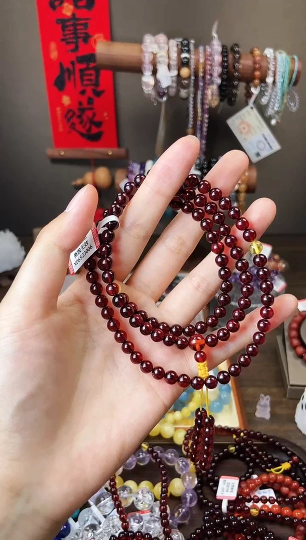 未镶嵌血珀手链6mm血珀108