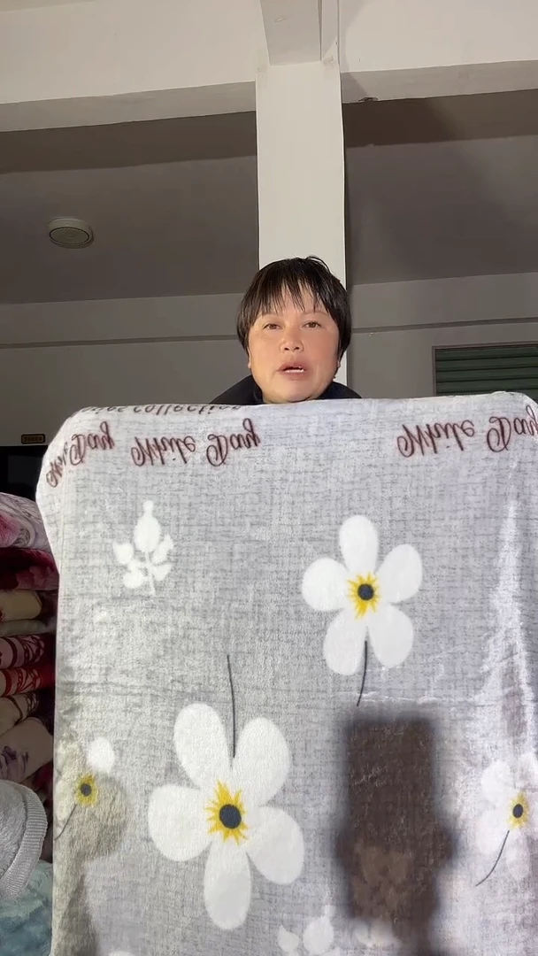 聚酯纤维2.0米床单灰色小叶子花