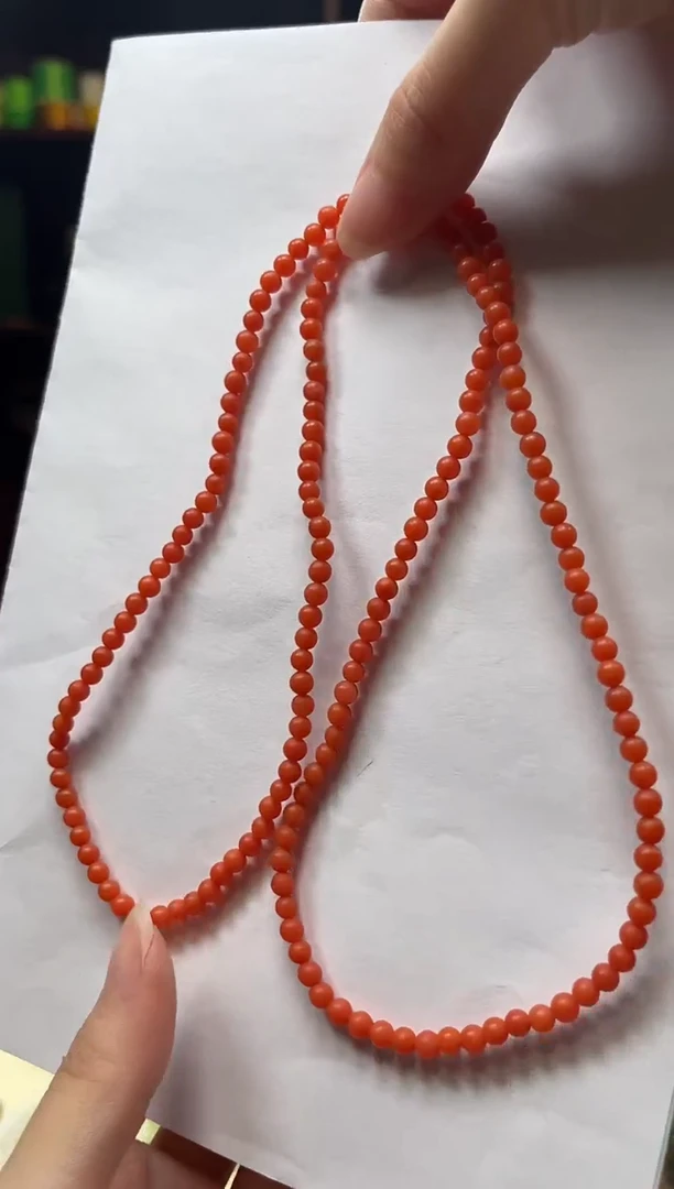 南红玛瑙未镶嵌颈饰小米链