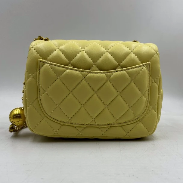 LQ-经典爆款【小香风菱格小金球】小鸡黄色22cm-0526