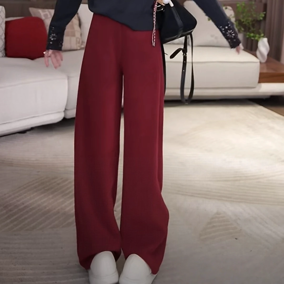 【暖暖裤】高腰宽松垂感直筒休闲裤025秋冬新款时尚显瘦阔腿拖地裤