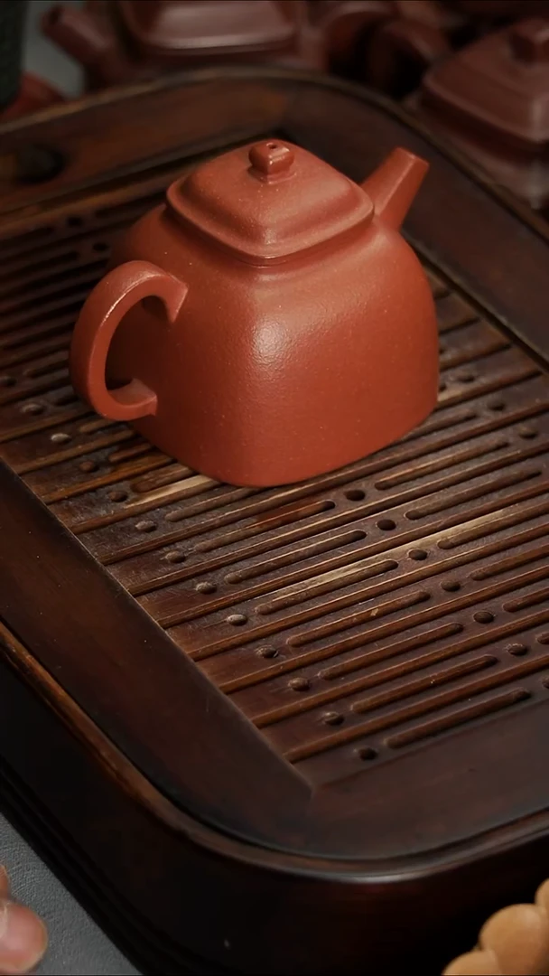 茶壶紫砂宜兴紫砂降坡四方坦然180毫升