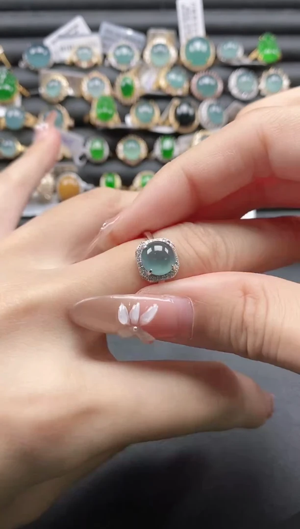 【闪购商品】翡翠戒指银S925镶嵌1111