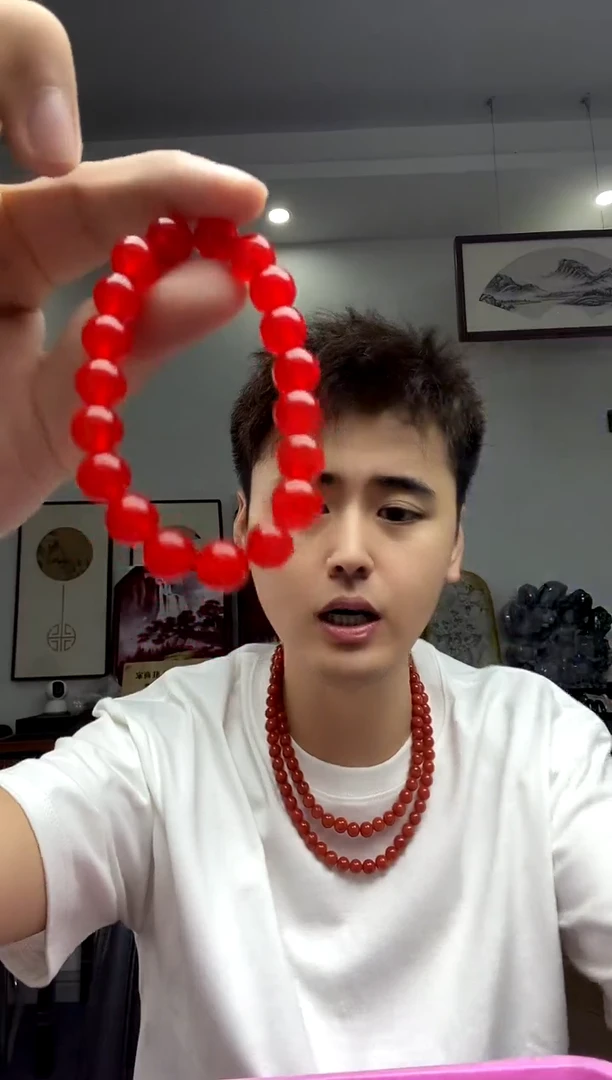 玛瑙/玉髓颈饰未镶嵌红景天玛瑙手串卡10