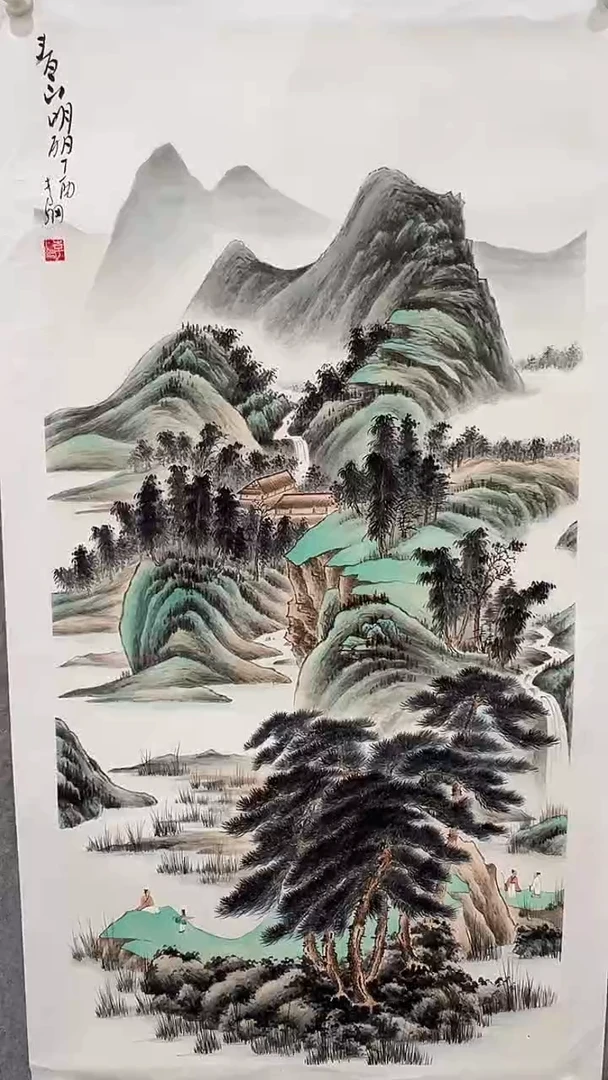 国画李纲-8平尺-山水国画-金