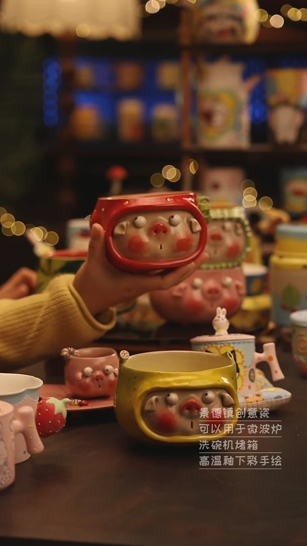 陶瓷景德镇可爱陶瓷釉下彩绘设计师款