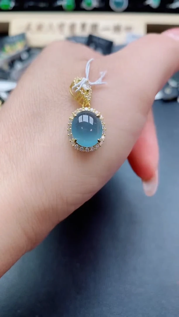 吊坠(赠链)银S925镶嵌翡翠1