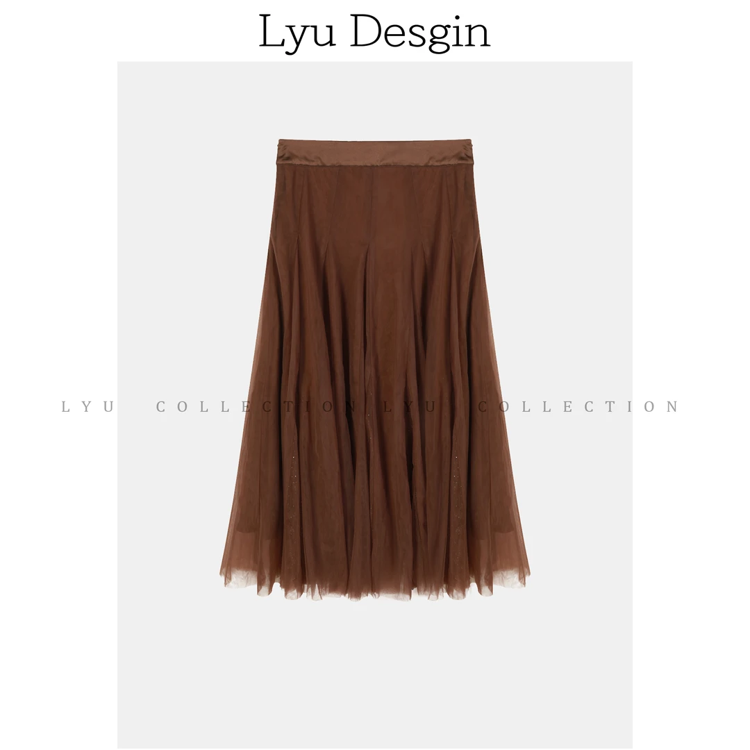 LYU韩系温柔感气质设计感网纱裙高腰显瘦半身裙预VVD4BSQ8463