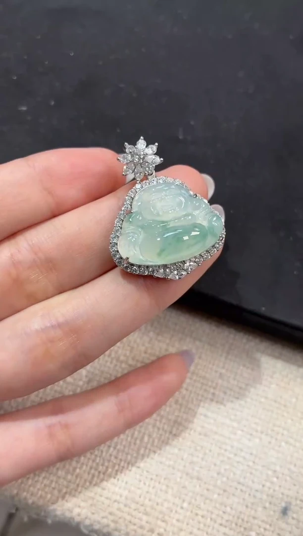 颈饰银S925镶嵌翡翠【挽石珠宝】佛公