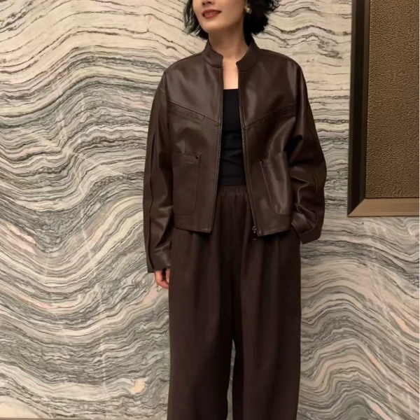 品千姿 真皮绵羊皮植鞣皮短款 休闲百搭 A2501