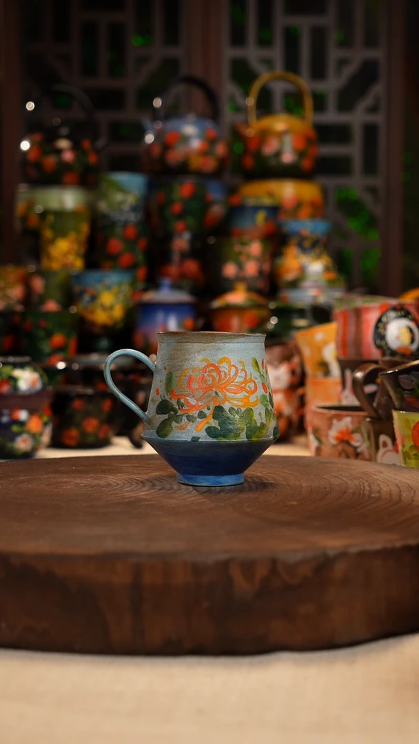 油画 手绘 釉 下彩