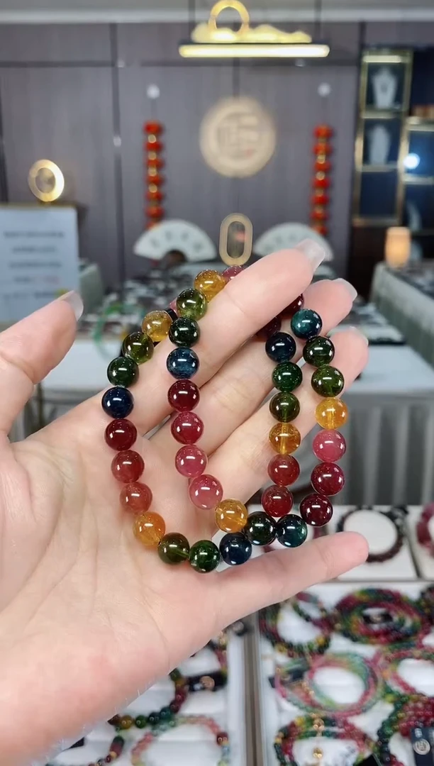 收藏级老矿碧玺单圈手串8mm+未镶嵌碧玺多样性发一条hon