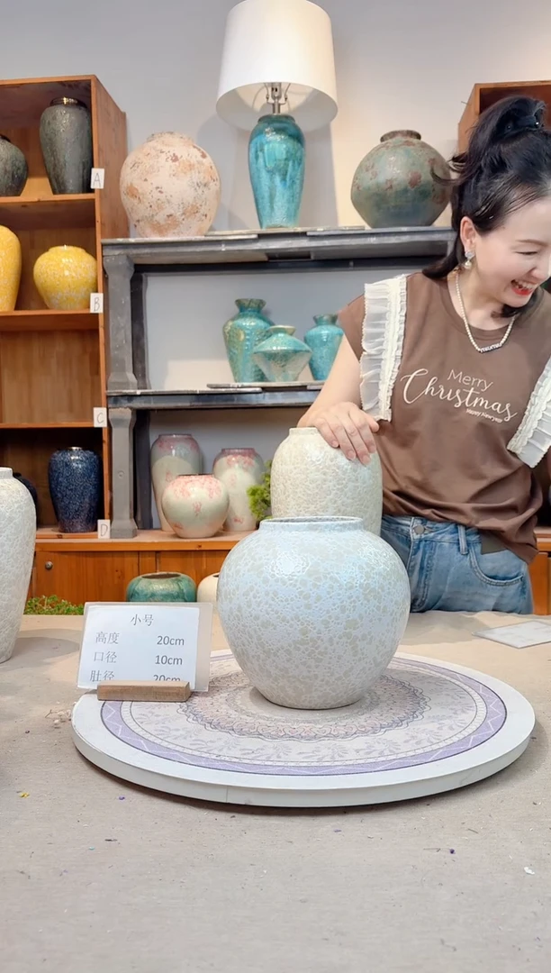 瓶 陶瓷花瓶  茶白 小号 正品