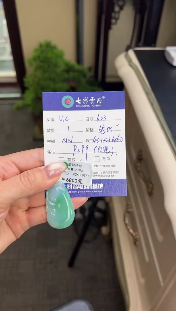 翡翠未镶嵌吊坠(不含链)V*c如意