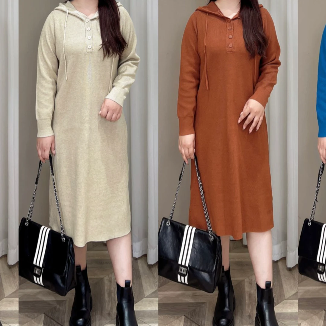 【现货仅连衣裙】PMM81571秋季新款显瘦简约休闲连帽连衣裙