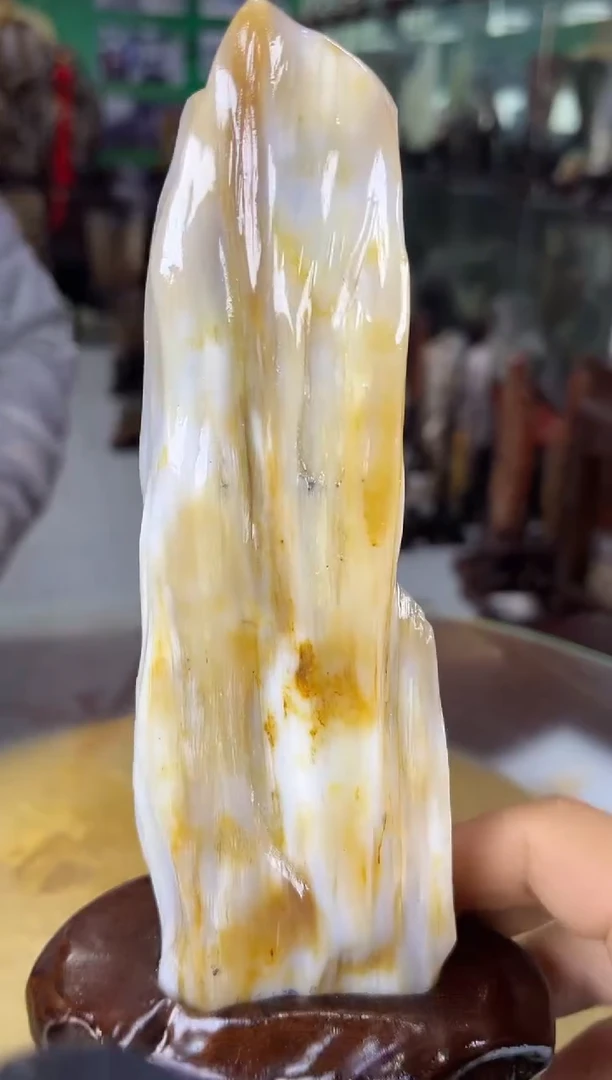 缅甸天然树化玉摆件