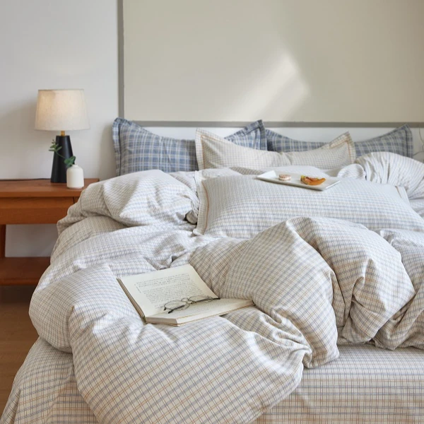 MJN专卖店同款 活性印染全棉磨毛印花小号床单 D-014 苏兰格-棕