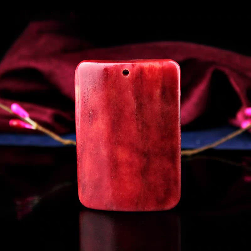 3201精品红色无事牌吊坠项圈